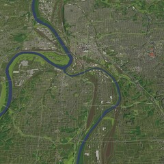 3D illustration of city and urban in Kansas city USA