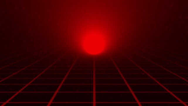 Red Grid Background Animation in 4K | Futuristic Glowing Tech Motion