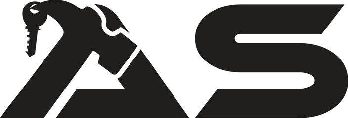 AS Key Logo Modern Emblem for Security and Real Estate Service