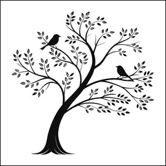 Obraz premium Flat design family tree silhouette