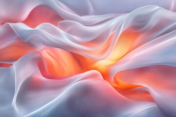 Elegant Scarlet Silk Waves in Graceful Fluid Motion. Abstract Background