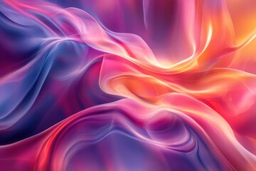 Fluid Motion of Scarlet Silk in Graceful Wave Patterns. Abstract Background