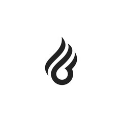 Letter mb fire geometric symbol simple logo vector
