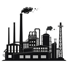 silhouette of industrial factory