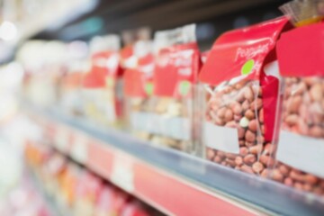 Food arranged in shelves at market