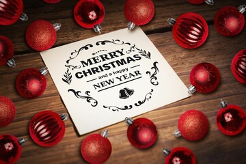 Christmas card with baubles
