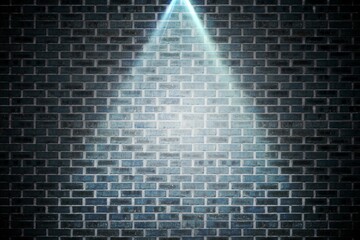 Grey brick wall under spotlight