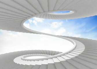 Spiral staircase in the sky