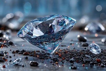 Diamond on dark surface