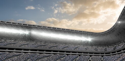Composite image of arena sport against cloudy sky