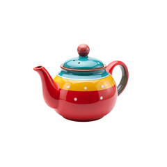 White ceramic teapot isolated on white background