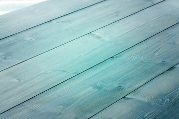 Obraz premium Flat design illustration is showing horizontal teal wood planks with grain texture and knots
