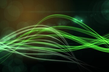 Curved laser light design in green
