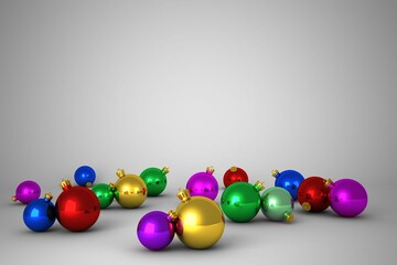 Colourful christmas baubles
