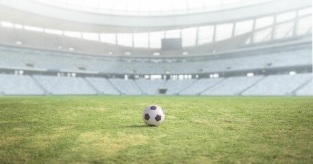 Football in an empty stadium