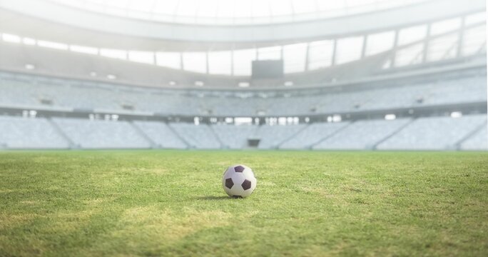 Football in an empty stadium - Powered by Adobe