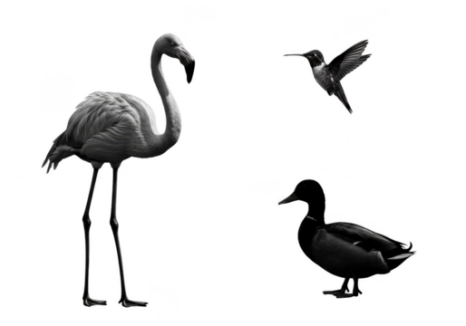 Illustration Birds Flamingos Avian Fauna Tropical Feather Isolated Background