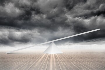White scales in front of storm clouds