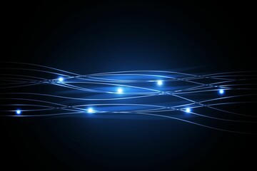 Blue lines and lights on black background