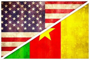 Cameroon and American flags