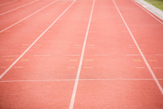 Fototapeta Focus of athletics track