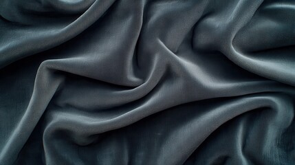 Fototapeta premium Draped dark gray fabric texture background