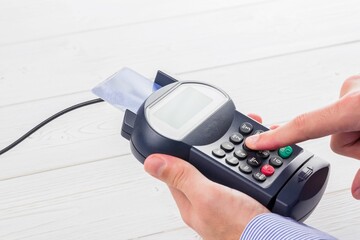 Man paying with credit card