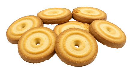 Isolated Transparent Background of Delicious Butter Cookies Sweet Treats