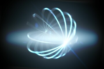 Black background with shiny sphere