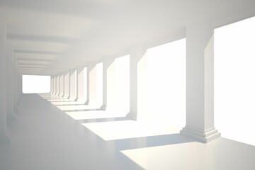 Digitally generated room with columns