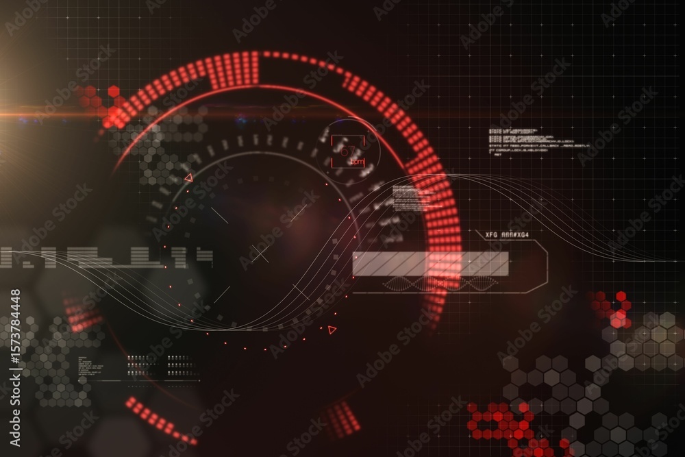 Poster digital generated image of red dial