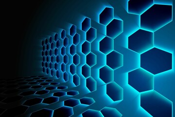 Black background with shiny hexagons