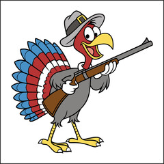 A turkey character on white background