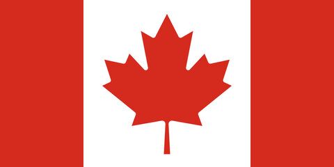 National flag of Canada. Clean, flat design ideal for print, web, and patriotic projects.