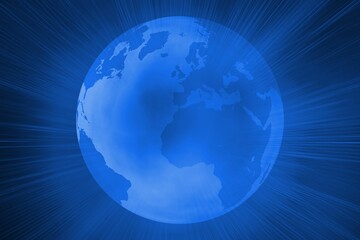 Digitally generated futuristic shiny globe