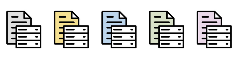 イラストアイコンセット：サーバーファイル