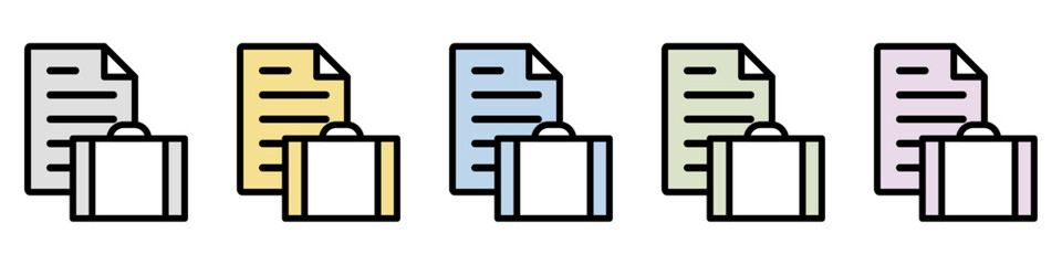 イラストアイコンセット：カバンファイル	
