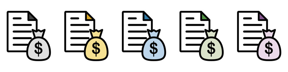 イラストアイコンセット：お金ファイル	
