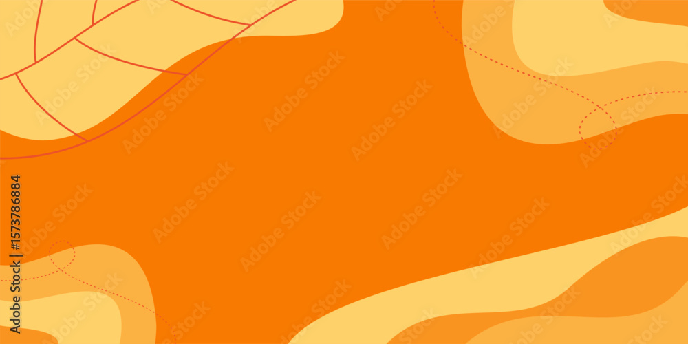 Aufkleber abstract autumn background with orange colors and leaf patterns with empty space for text. perfect f