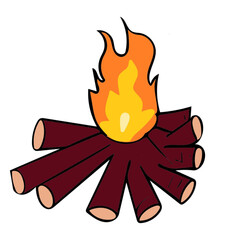 camp fire with logs clipart element useful for designs fire concept heat.eps