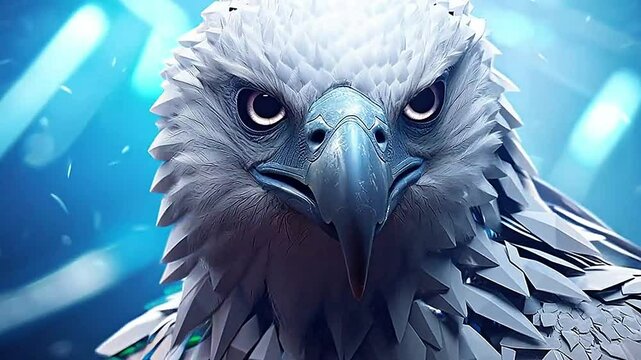 white griffin in Delfts Blauw realistis, highly detailed,ai generative
