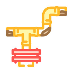 rusted copper pipes leaking heavy metals water supply color icon vector illustration