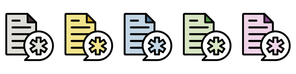 Fototapeta premium イラストアイコンセット：医療ファイル 