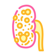 polycystic kidney disease color icon vector illustration
