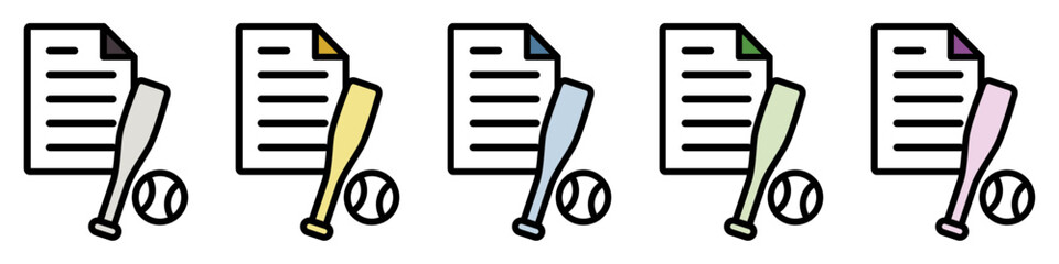 イラストアイコンセット：野球ファイル	
