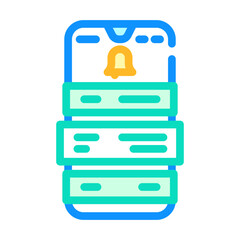 smart notifications color icon vector illustration
