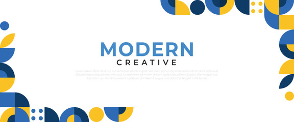 Abstract modern geometric mosaic frame banner design horizontal background