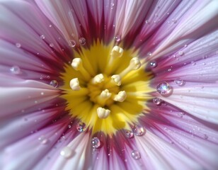 Obraz premium the image is a detailed close up of a flower, the main subject is the flowers reproductive organs, specifically the pollen bearing stalks in the center