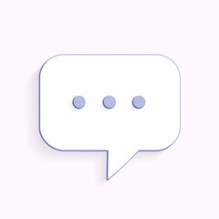Chat Icon with Ellipsis on Beige Background