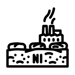 agricultural fields contaminated nickel nearby factories line icon vector illustration